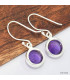 Boucles d'oreilles rondes Améthyste véritable Boucles d'oreilles en pierres KC111.4