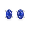 Clous d'oreilles en Saphir facetté Bijoux en saphir bleu KC112