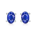 Clous d'oreilles en Saphir facetté - Bijoux en saphir bleu