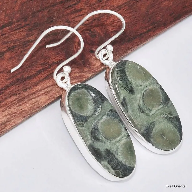 Boucles d'oreilles en Jaspe Kambaba - Bijoux en Jaspe