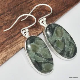 Boucles d'oreilles ovales Jaspe Kambaba - Bijoux en Jaspe