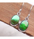 Boucles d'oreilles ovales Ammolite verte grade AAA Bijoux en Ammolite KC114.1