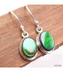 Boucles d'oreilles ovales Ammolite verte grade AAA Bijoux en Ammolite KC114.1