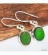 Boucles d'oreilles ovales Ammolite verte grade AAA Bijoux en Ammolite KC114.1