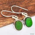 Boucles d'oreilles ovales Ammolite verte grade AAA Bijoux en Ammolite KC114.1