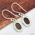 Boucles d'oreilles ovales Ammolite verte grade AAA - Bijoux en Ammolite