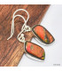 Boucles d'oreilles Ammolite orange grade AAA Bijoux en Ammolite KC114.2