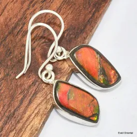 Boucles d'oreilles Ammolite orange grade AAA - Boucles d'oreilles en pierres naturelles