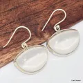 Boucle d'oreilles semi-rondes en Sélénite - Boucles d'oreilles en pierres naturelles