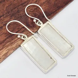 Boucle d'oreilles rectangulaires en Sélénite - Boucles d'oreilles en pierres naturelles