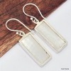 Boucle d'oreilles rectangulaires en Sélénite Boucles d'oreilles en pierres KC115.1