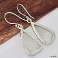 Boucle d'oreilles Sélénite forme libre - Boucles d'oreilles en pierres naturelles