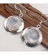 Boucle d'oreilles rondes en Sélénite Boucles d'oreilles en pierres KC115.3