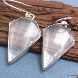 Boucle d'oreilles Selenite forme losange - Boucles d'oreilles en pierres naturelles