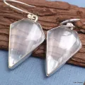 Boucle d'oreilles Selenite forme losange - Boucles d'oreilles en pierres naturelles