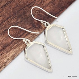 Boucle d'oreilles Selenite forme losange Boucles d'oreilles en pierres KC115.4