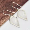 Boucle d'oreilles Selenite forme losange - Boucles d'oreilles en pierres naturelles