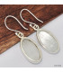 Boucle d'oreilles Selenite ovales allongées Boucles d'oreilles en pierres KC115.5