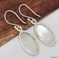 Boucle d'oreilles Selenite ovales allongées - Boucles d'oreilles en pierres naturelles