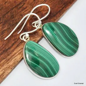 Boucles d'oreilles Malachite forme libre - Boucles d'oreilles en pierres naturelles