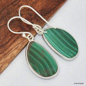 Boucles d'oreilles Malachite forme libre Bijoux en Malachite KC116