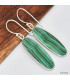 Boucles d'oreilles Malachite ovale allongée Bijoux en Malachite KC116.1