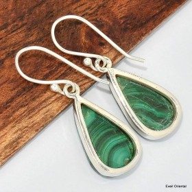 Boucles d'oreilles goutte en Malachite Bijoux en Malachite KC116.3