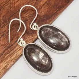 Boucles d'oreilles Hypersthène ovales - Boucles d'oreilles en pierres naturelles
