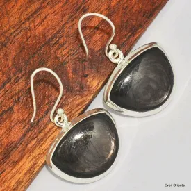 Boucles d'oreilles Hypersthène demi-lune - Boucles d'oreilles en pierres naturelles