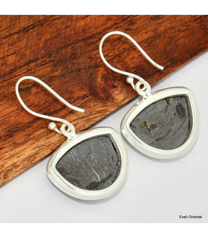 Boucles d'oreilles Hypersthène demi-lune Boucles d'oreilles en pierres KC117.1