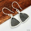 Boucles d'oreilles triangulaires en Hypersthene Boucles d'oreilles en pierres KC117.2