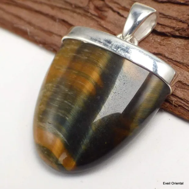 Pendentif moderne Oeil de faucon - Bijoux en Oeil de Faucon