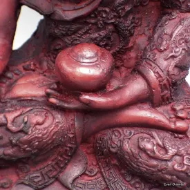 Grande Statue Bouddha rouge Amitabha 27 cm - Statuettes bouddhistes tibétaines artisanales