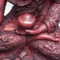 Grande Statue Bouddha rouge Amitabha 27 cm - Statuettes bouddhistes tibétaines artisanales