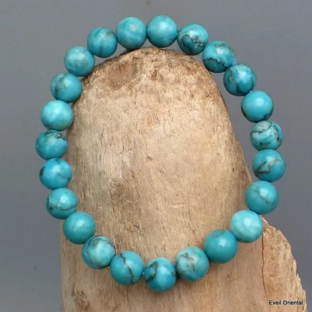 Bracelet mala tibétain Turquoise africaine - Bracelet en perles et Pierres naturelles