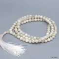 Mala tibétain Pierre de lune blanche - Mala tibétain 108 perles