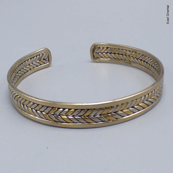 Bracelet tibétain 2 torsades cuivre et laiton Bracelets tibétains bouddhistes BTA7