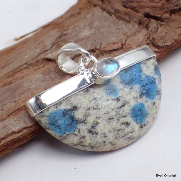 Pendentif Jaspe K2 et pierre de lune Pendentifs pierres naturelles PU73.6