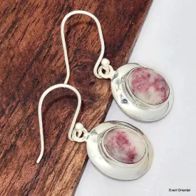 Boucles d'oreilles ovales en Cinabre - Boucles d'oreilles en pierres naturelles