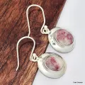 Boucles d'oreilles ovales en Cinabre - Boucles d'oreilles en pierres naturelles