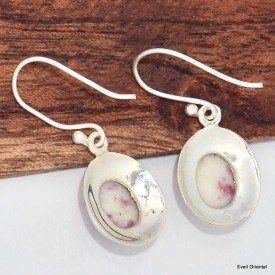 Boucles d'oreilles ovales en Cinabre Boucles d'oreilles en pierres KC119