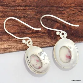 Boucles d'oreilles ovales en Cinabre - Boucles d'oreilles en pierres naturelles
