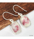 Boucles d'oreilles Cinabre sur quartz rectangulaires Boucles d'oreilles en pierres KC119.1
