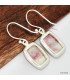 Boucles d'oreilles Cinabre sur quartz rectangulaires Boucles d'oreilles en pierres KC119.1