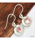 Boucles d'oreilles rondes en Cinabre Boucles d'oreilles en pierres KC119.2