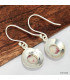 Boucles d'oreilles rondes en Cinabre Boucles d'oreilles en pierres KC119.2