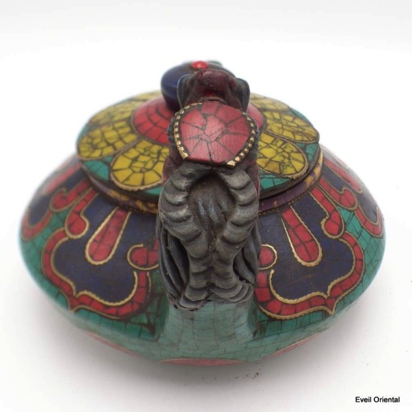 Petite Théière tibétaine en pierres authentiques Artisanat tibétain bouddhiste TH10