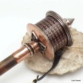 Moulin à prière bouddhiste 21 cm en cuivre Objets rituels bouddhistes 7002