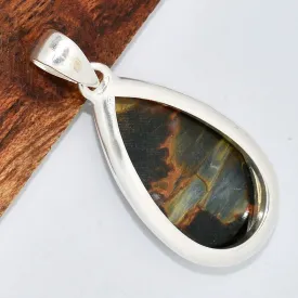 Pendentif goutte en Pietersite fauve - Pendentifs pierres naturelles