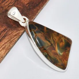 Pendentif asymétrique en Pietersite fauve - Pendentifs pierres naturelles
